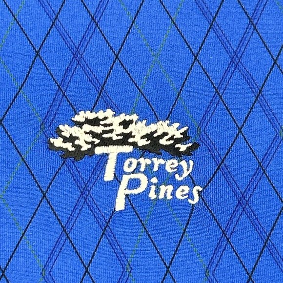 Nike Golf Shirt Men's XL Blue Short Sleeve Polo Dri-Fit UV‎ Torrey Pines Golf - Picture 2 of 9